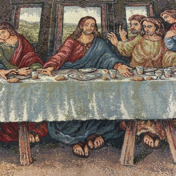 The Last Supper Wall Hanging Italian Tapestry Cenacolo Di Leonardo Made in Italy - Picture 5 of 10